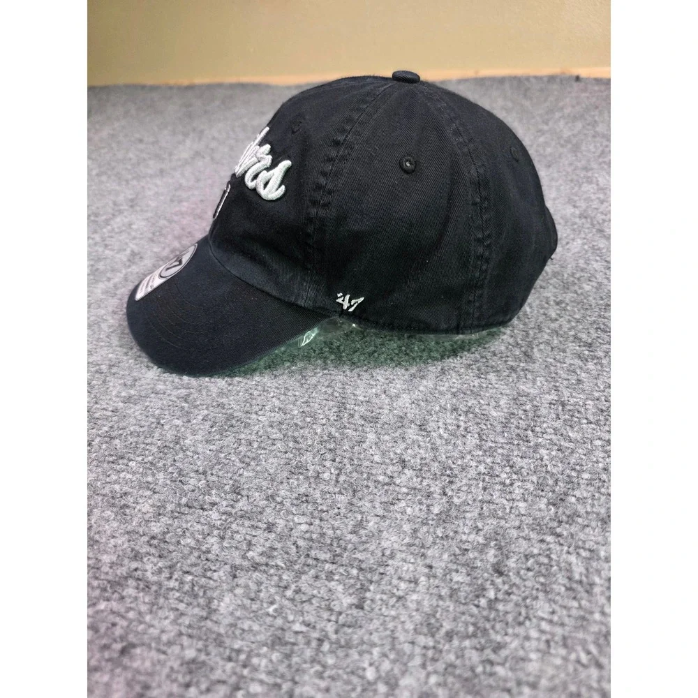 '47 Brand Clean Up Hat Womens OSFM Black Raiders NFL Embroidered Strapback‎ Cap